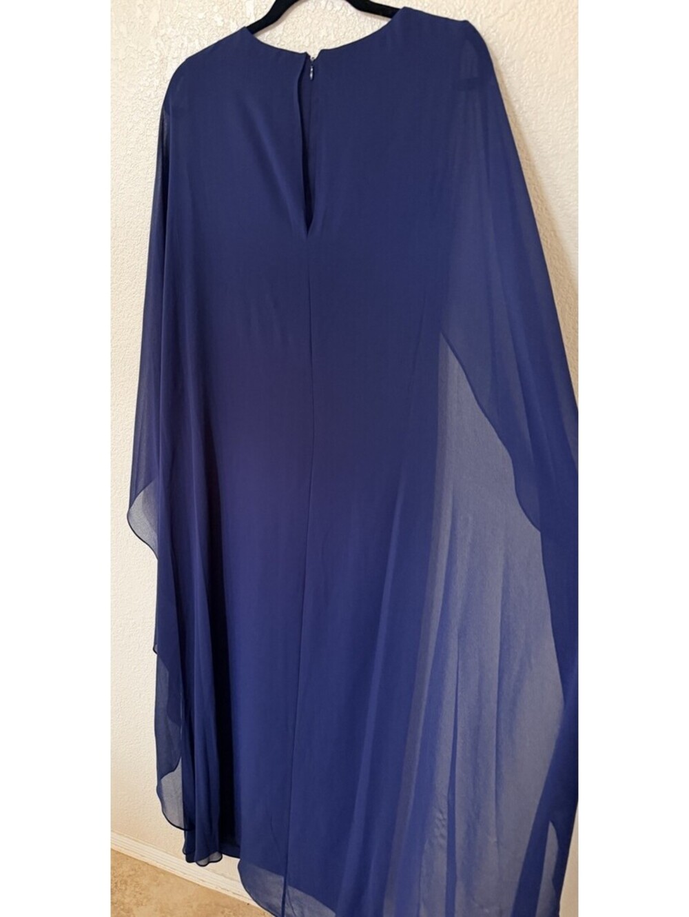 New Lauren Ralph Lauren Lavati Capelet Gown In Navy Blue Size 8 $265 - Picture 9 of 12
